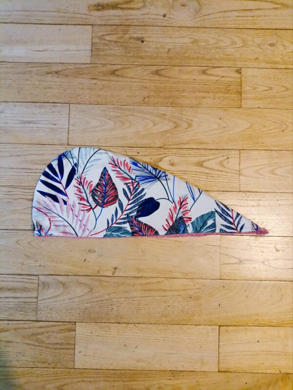Serviette turban feuilles Roses