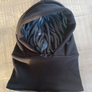Snood à capuche noir / tigré bleu