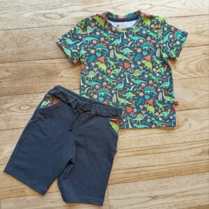 ensemble enfant tee-shirt short tissu dinosaures
