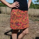 jupe orange vintage portée