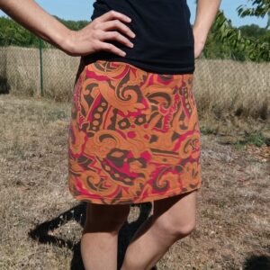 jupe orange vintage portée
