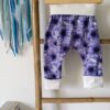 sarouel bébé évolutif fleurs violettes chevilles repliées