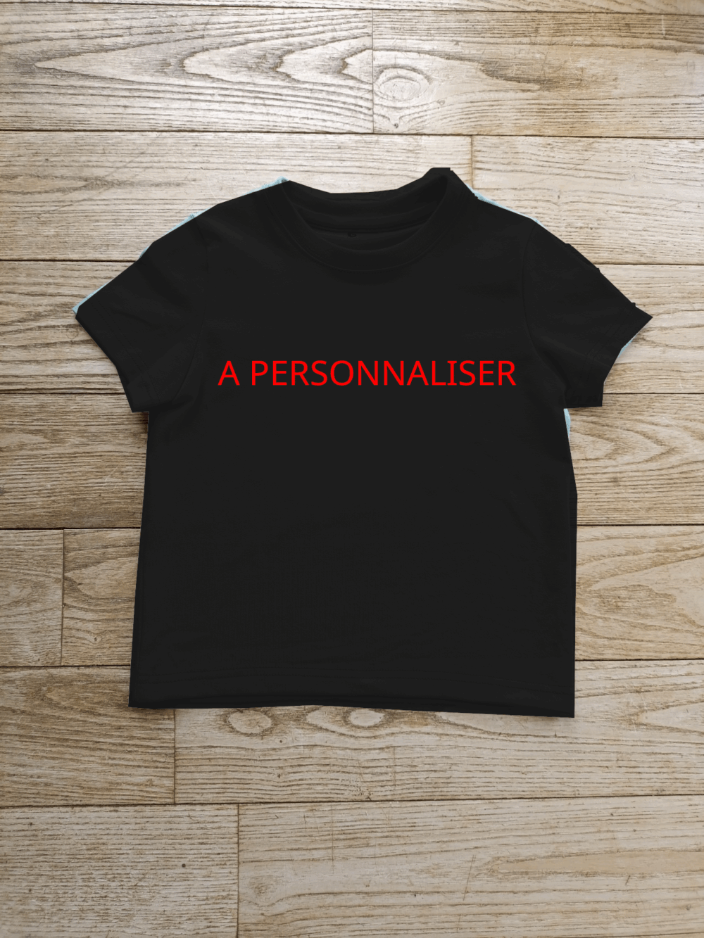 photo tee-shirt enfant avec écrit "à personnaliser"