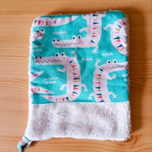 Gant débarbouillette bébé - Nettoyage doux et facile - crocodiles