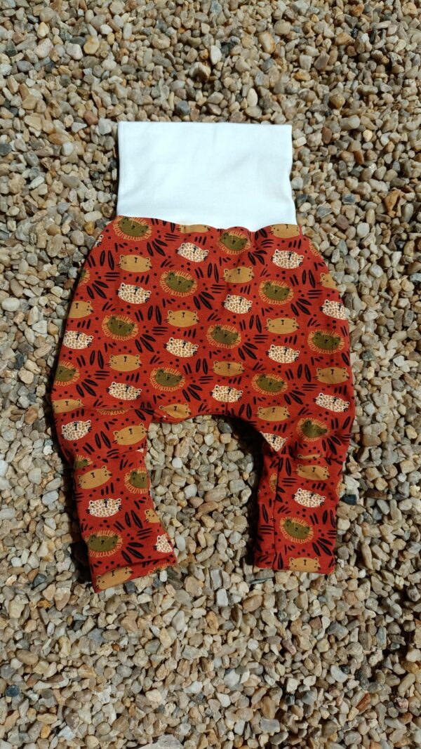 pantalon évolutif bébé motifs tigres, fin de taille