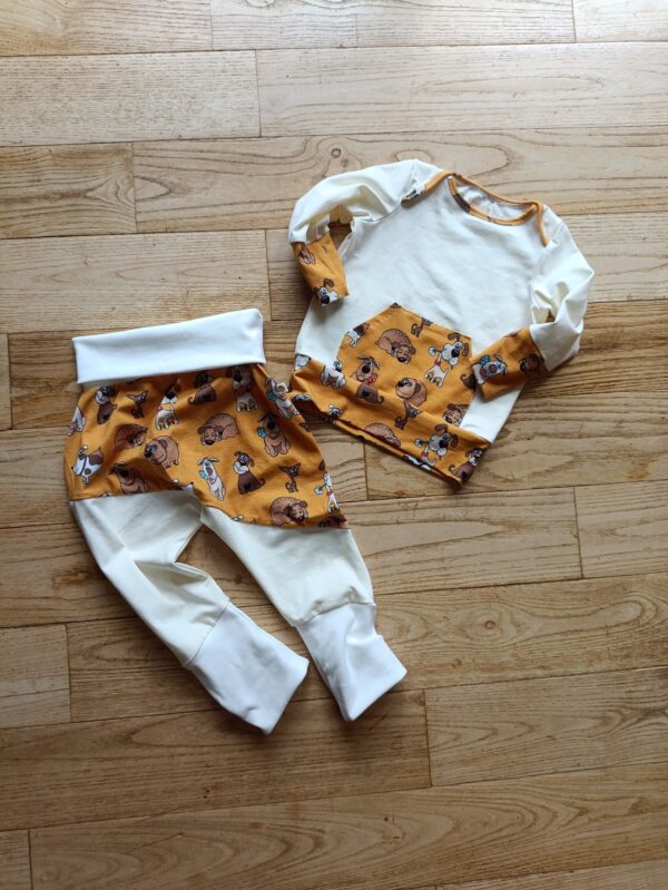 Ensemble évolutif bébé - Chiens : tee-shirt et sarouel – Image 2