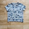 tee-shirt enfant motifs dinosaures bleus sur fond gris
