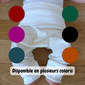 fiche produit sarouel uni avec pastilles de différentes couleurs