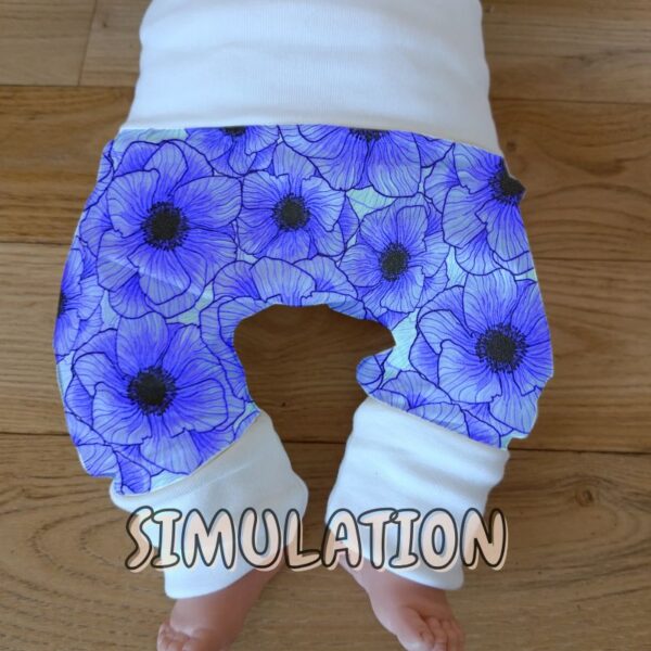 sarouel évolutif bébé fleurs violettes