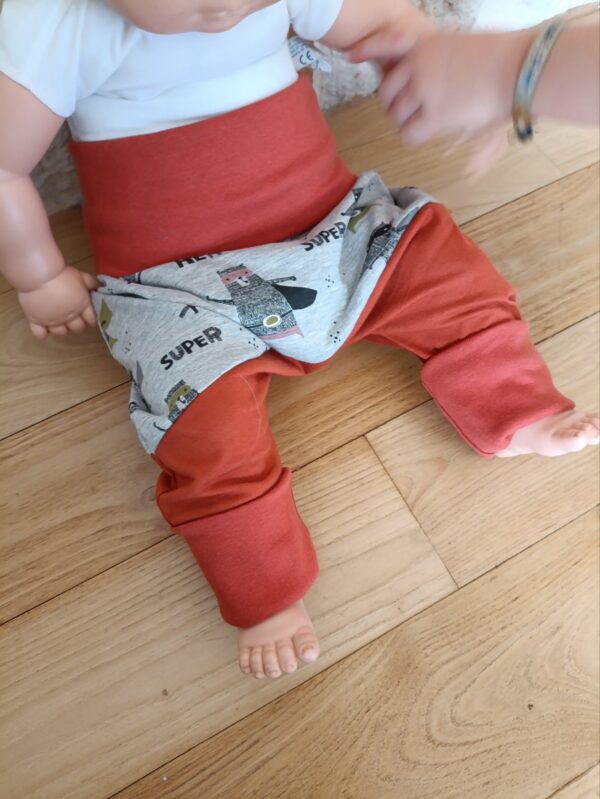 Pantalon bébé évolutif - animaux super héros