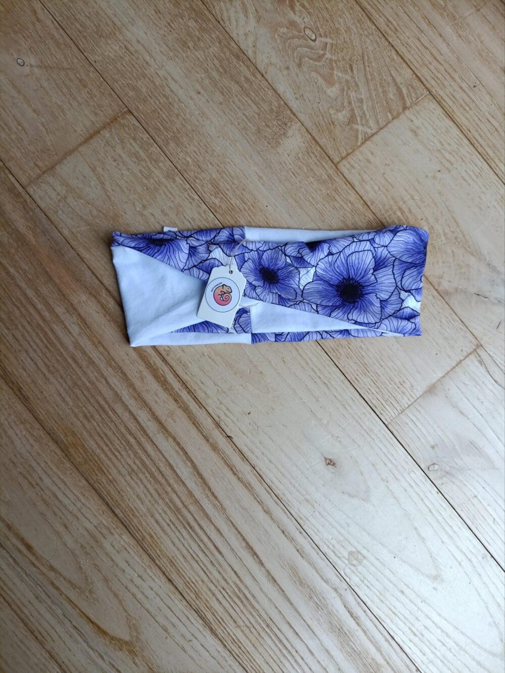 Bandeau cheveux - violet floral / blanc