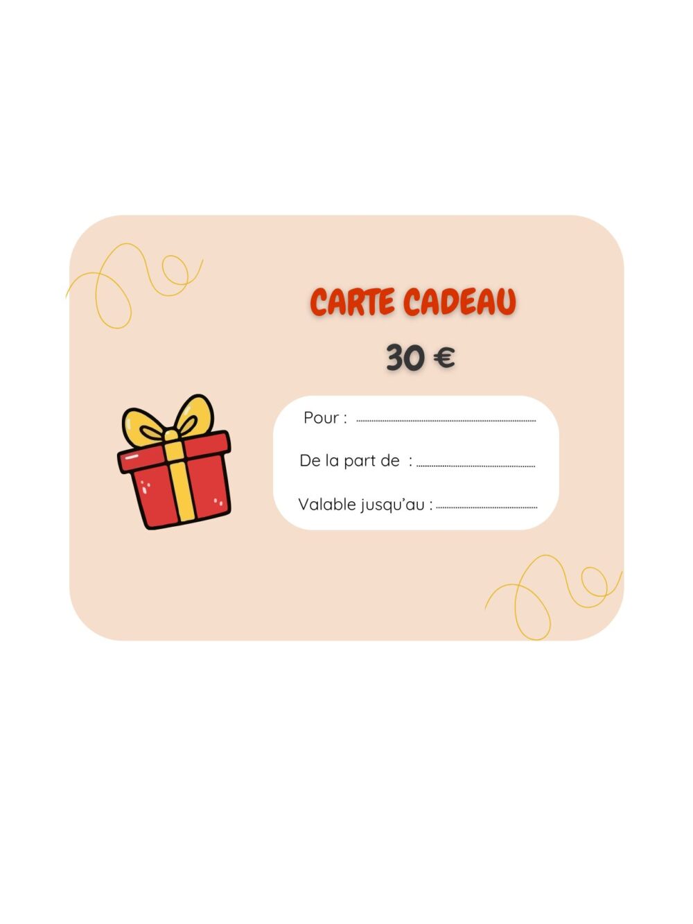 carte cadeau 30 €