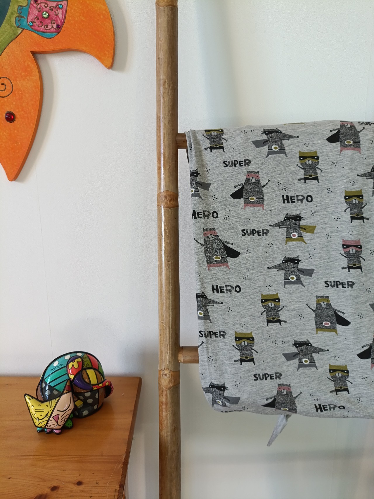 tissu jersey de coton animaux super héros