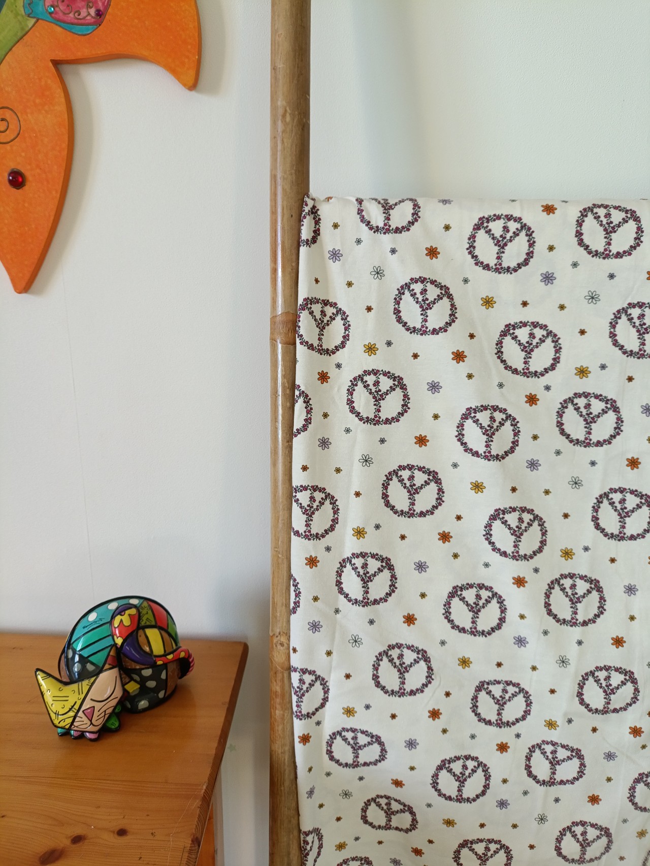 tissu jersey de coton peace and love