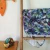 tissu jersey de coton pétales bleutés