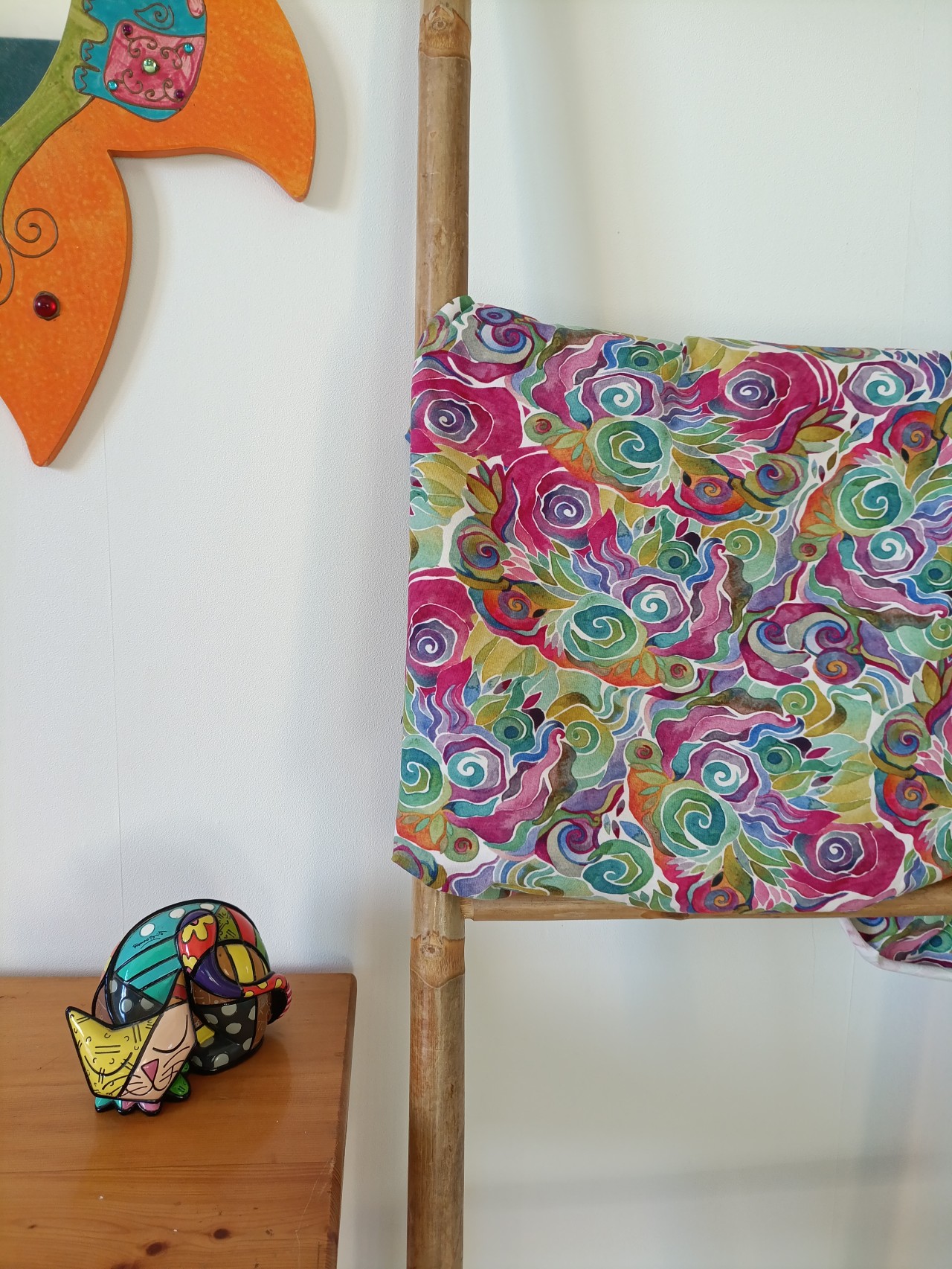 tissu jersey de coton - tourbillon de couleurs