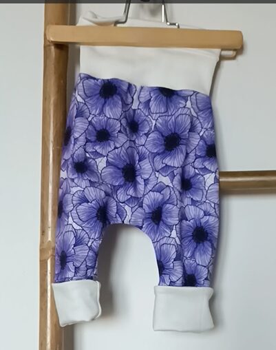 sarouel bébé évolutif fleurs violettes